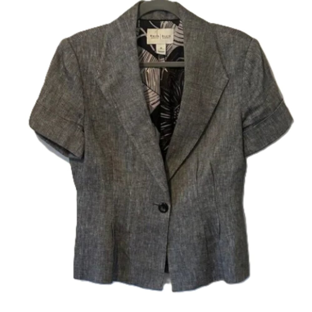 White House Black Market tweed striped short sleeve blazer size 10